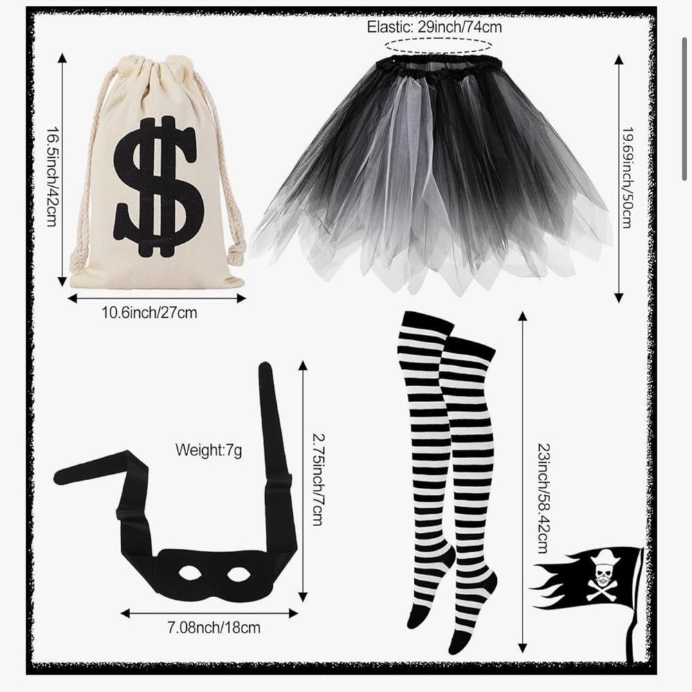 Black and White Robber Thief Woman Costume - Picture 2 of 7
